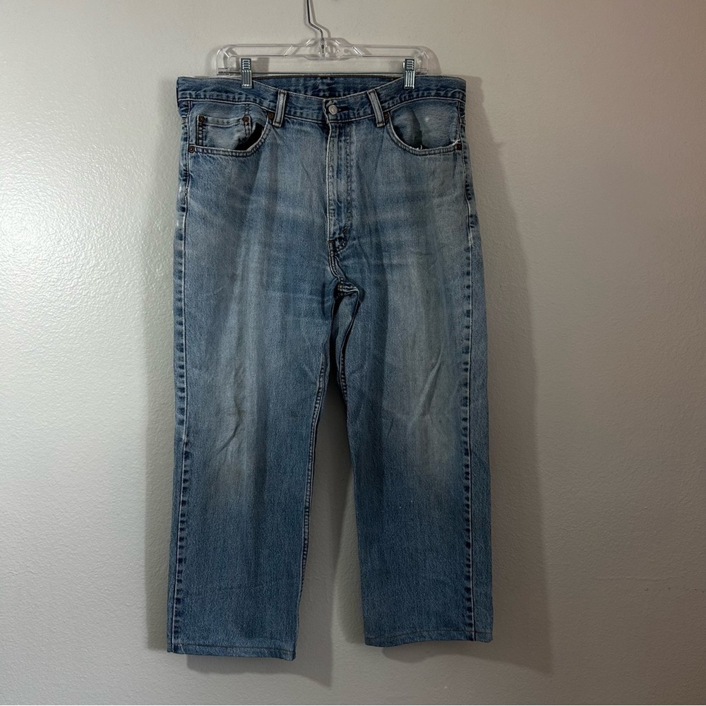 Levi’s 550 Straight Leg Size 36X27 100% Cotton Has Distressing Hem 27” Inseam - Picture 2 of 12